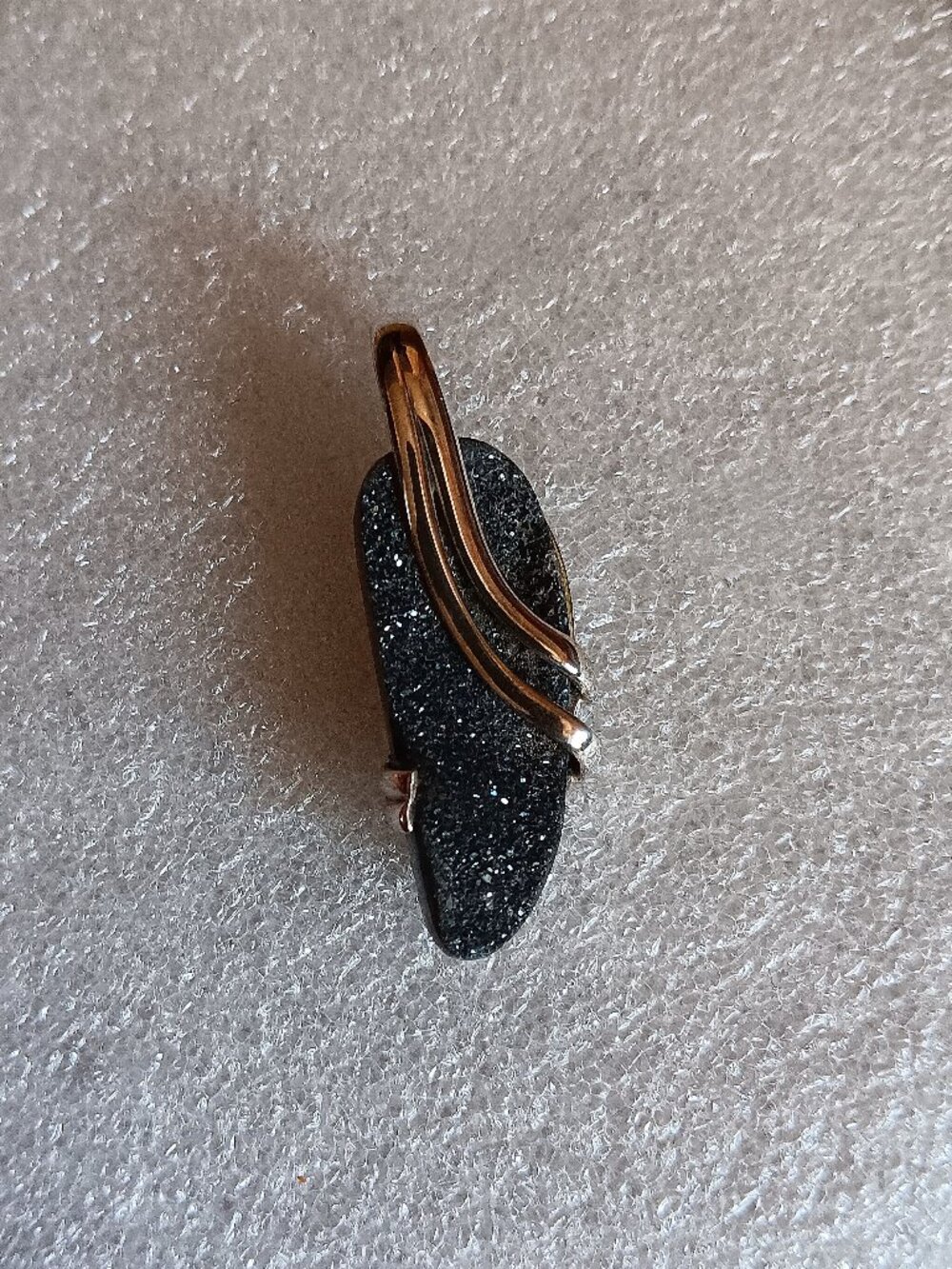 New - Sparkling Black Agate Druzy 925 Sterling Silver Pendant - Includes a Chain